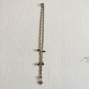 Black Necklace with Small Cross